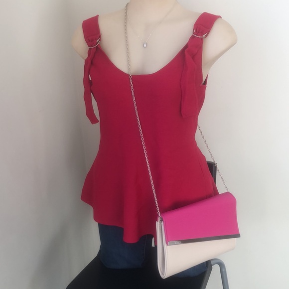 Portmans hot pink peplum tank top - Picture 2 of 7